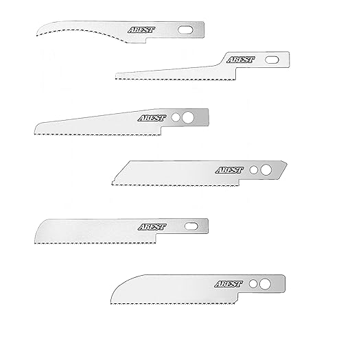 ABEST Ersatz Handsägeblätter Mini Bastelmesser Modellbaumesser Mikromesser Sägeblätter zum Schneiden von Ästen und Baumgliedern (12)