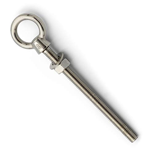 DIOS24 3 Stück Augbolzen mit metrischem Gewinde M6 x 80 mm (Größe und Menge wählbar!) - Edelstahl V4A - Augenbolzen Ringbolzen Ösenschraube