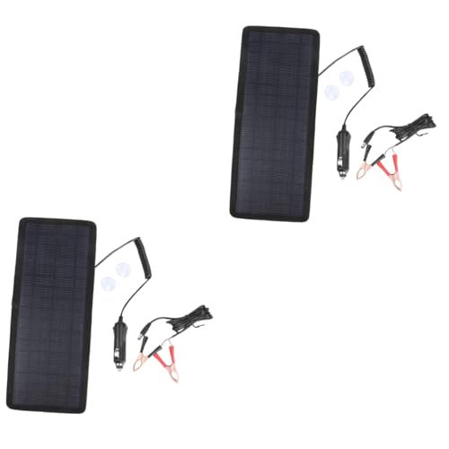 INOOMP 2 Stück 5 W Solarpanel Ladegerät Solarbatterieladegerät Für Auto Solarpanel Batterieladegerät Batterie Solarladegerät Batterieerhaltungsladegerät