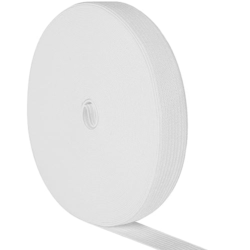 ANDSHUAI Gummiband Nähen,Gummibänder,Gummiband 1cm Breit,Gummizug,Elastisches Band,Hosengummi,Elastic Band Breit,Gummibänder Zum Nähen,Gummizugband Für Hosenbund DIY Handwerk,5M,Weiß