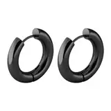 Damenohrringe, Ohrringe Damen Modern Hochglanzpolierter Kreis Edelstahl Creolen Schwarz Unisex Schmuck Knorpel Ohrpiercing Tragus