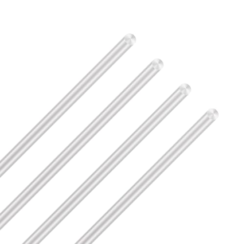 LAVMHAB 6063 Aluminium Rundstab 5mm x 300mm, solide runde Schäfte Aluminium Stäbe Rundstab für DIY Bastelmodelle (4 Stück)