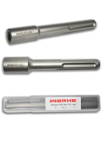 WERHE® Professional SDS Max Ø20,2mm 165x30mm Erdnageleintreiber zum Einstecken von Tiefenerder Erder Erdung Staberder – – Jack Hammer Picket Pfosten Driver Treiber