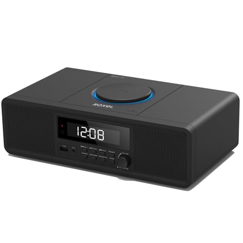 Roxel RCD-330BT All-in-One Kompaktes Mini-System mit CD-Player, USB-Wiedergabe, FM-Radio, BT-Streaming, Kopfhöreranschluss und kabellosem Telefonladen