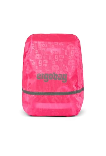 ergobag Regenschutz für Schulranzen für Rucksack und Schulranzen, wasserdicht, mit Reflektoren und Gummizug Pink