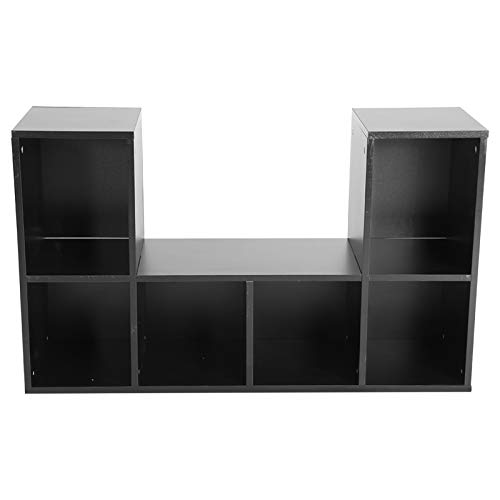 Komfortabler Leseraum Multifunktionales Design Easy Assembly Modernes Speicherbuch für Bücher, Spielzeug, Dekorationen mit Einem Leseort mit Einem Komfortablen Kissen (Black)
