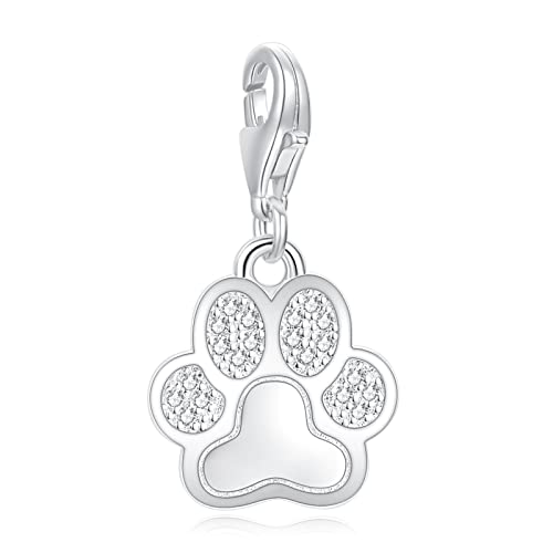 LaMenars Love Verschluss Charms 925 Silber für Frauen Familie Freundin Mutter Herz Anhänger Charm Geeignet für Thomas Sabo Armbänder & Halsketten Geburtstag Muttertag Geschenk (Hundepfote)