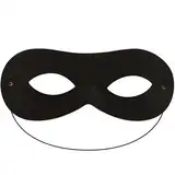 FASCHINFEVER Bandit Zorro Augenmaske – schwarze Einbrecher Maske für Kinder & Erwachsene, ideal für Fasching & Karneval