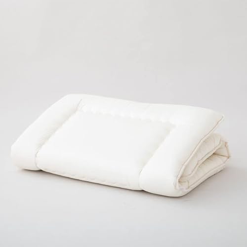 EMOOR Japanische Faltbarer Futon Matratze für Tatami, 100 x 210 cm, Hergestellt in Japan, Weiß, Bodenmatratze Baumwolle