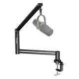 socodox Mikrofonarm Boom Arm, 360° drehbarer Low Mikrofonständer, 4 Verwendungsmöglichkeiten, faltbarer Mikrofonarm hält bis zu 1,5 kg, mit 3/8 Zoll auf 5/8 Zoll Schraubadapter