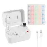 Elektrische Spule, tragbare Nähmaschine mit automatischem Abschaltungssensor, automatischer Spulenwickler mit USB-C-Anschluss und Kabeln, 13,8 x 10 x 8,5 cm, Spulenspule aus Kunststoff zum Aufwickeln
