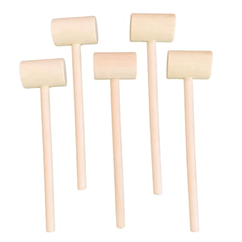 Crab Malleet Mini Holzhammer für Meeresfrüchte Kinder Spielzeughandwerkswerkzeug flacher Kopf 5pcs Krabbenhammer