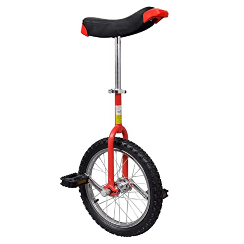 vidaXL Einrad Unicycle Fahrrad höhenverstellbar rot 16 Zoll