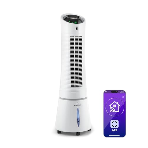 Klarstein 4-in-1: Smart Luftkühler, Ventilator, Luftbefeuchter & Ionisation I 6 L Wassertank, Oszillation, 30 W, 210 m³/h, Timer I Klimagerät ohne Abluftschlauch, Mobiles Klimagerät, Weiß