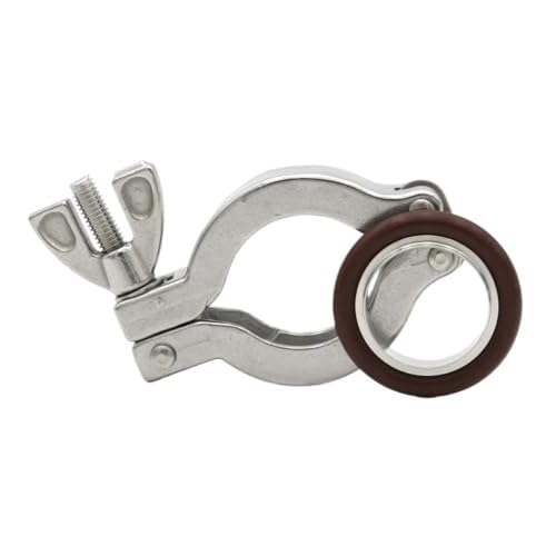 YUANYAO 1 Stück KF10 KF16 KF25 KF40 KF50 Flansch 304 Edelstahl Vakuumklemme Schnellrohrverschraubung mit 304 Halterung FKM O-Ring(Clamp Bracket,KF50_1 PC)