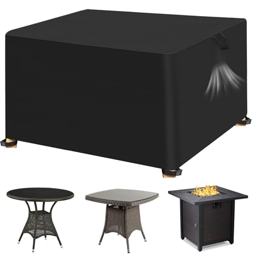 YYDSLEE Gartenmöbel Abdeckung Wasserdicht 150X90X80CM Anti-UV 420D Oxford Gewebe Abdeckplane Abdeckhaube Gartentisch Rechteckig Winddicht Winterfest Gartentische Terrassenmöbel Sitzgruppe Schutzhülle