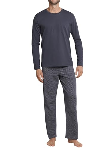 Schiesser Herren Lang - Nightwear Set Zweiteiliger Schlafanzug, Anthrazit_159633, 48 EU
