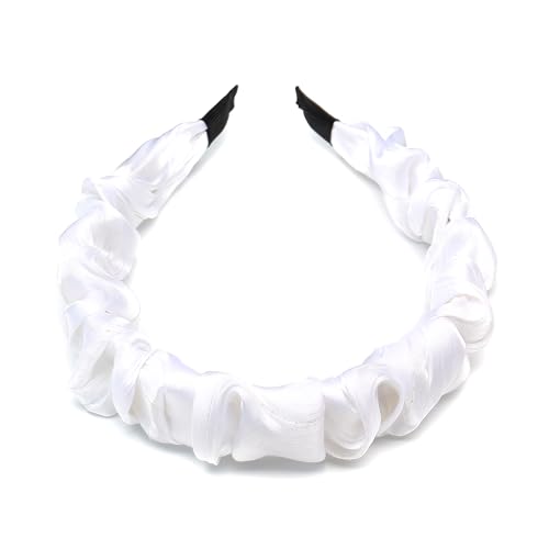 QinGoo Satingefühl Weiß Stirnband Haarreife Frauen Stirnbänder Haarband Haarschmuck Kopfschmuck 1stück(White)