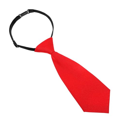 AOZUO Krawatte Halsumfang 30–48 cm, Krawattenlänge 22 cm Krawatte Jungen Krawatte Herren Verstellbare Tie Krawatte Einfarbige Krawatte mit Elastischer Gummizug Weihnachten Kinder Krawatte(Rot)