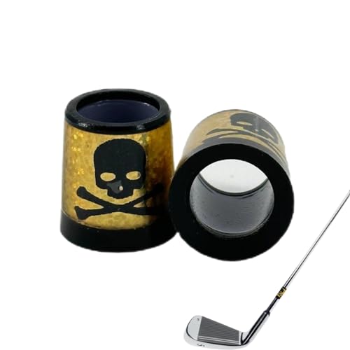 Ferrules Golf, 2 Totenkopf-Form, Golf-Putterhülse, verschleißfest, Golfschlägerschaft mit guter Duktilität, Golfhülsen passen Eisenschaft für Golfschläger Golfschläger Golfplatz