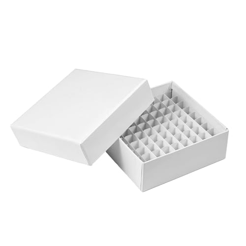 SciStar Karton-Gefrierboxen mit Gittereinsätzen, feuchtigkeitsbeständig, hält 81 Röhrchen/Ampullen (1,5-2 ml), ideal für Labor-Gefrierschränke und Tieftemperatur-Aufbewahrung - 5 Stück