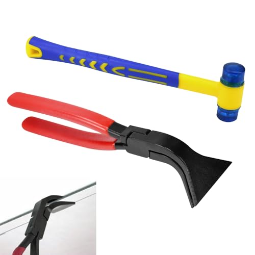 KYYGKY Abkantzange Falzzange Abkantzange Biegezange Falzzange 45 Grad Falzzange Blech 45 Abfalzen Werkzeug mit Rutschfestem Griff Hammer Rot Abkantzange Falzzange zum Biegen und Glätten von Blechen