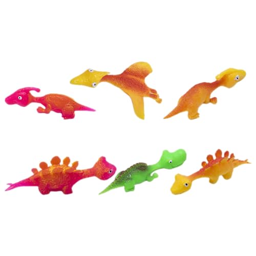 STOBOK 6 Stück Neuheit Dinosaurier Schleuder Spielzeug Dinosaurier Tier Schleudern Katapult Spielzeug Dehnbar Flick Gummi Dinosaurier Schleuder Dinosaurier Fingerspielzeug