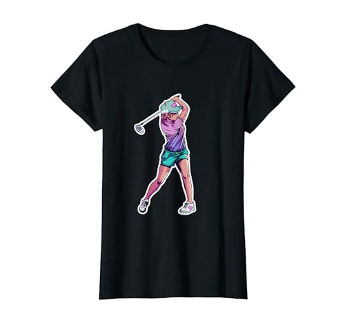 Golfspielerin Grafik Golfunterricht T-Shirt
