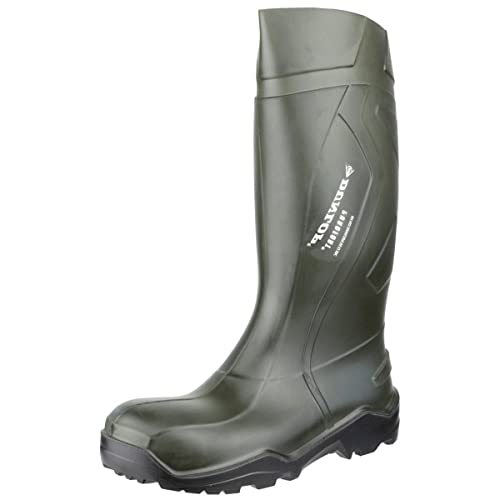 Dunlop C762933 S5 PUROFORT+ Unisex-Erwachsene Langschaft Gummistiefel, Dunkelgrün/Schwarz, 47 EU