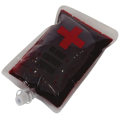 NET TOYS Kunstblut als Blutkonserve - Rot 200ml - Originelles Party-Accessoire Filmblut Requisite - Fake-Blut im Beutel für Halloween & Horror-Party