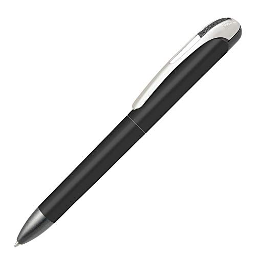 ONLINE Drehkugelschreiber College Metallic Black, auswechselbare, dokumentenechte Mine, blau schreibend
