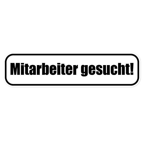 Mitarbeiter gesucht Magnet-Schild I 40 x 10 cm I Schwarz I Magnet-Folie zum Aushängen oder für Auto, LKW, Baustelle und Firma I Stellen-Angebot I Wetterfest I hin_571