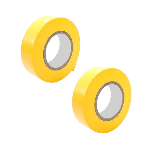 Ctyjia 2 Rollen PVC Klebeband, Wasserdicht Selbstklebendes Isolierband, Elektriker Klebeband für Isolieren, Reparieren, 18mm x 20m Gelb Isolierband