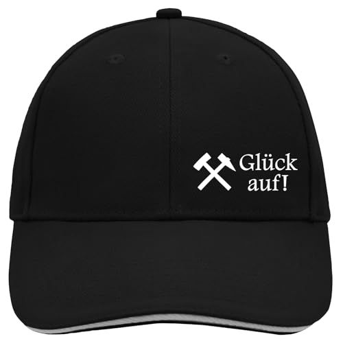 Huuraa Cappy Mütze Glück auf! Ruhrpott Geschenk Black/Light Grey Glück auf! Präsent