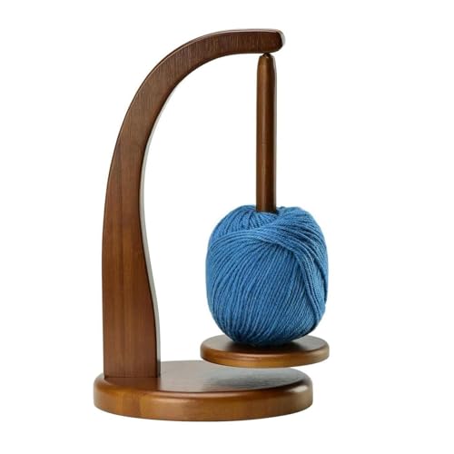 Wollabwickler, Wollhaspel Rotierender Magnetischer Wollknäuelhalter,Yarn Winder Garnrollenhalter wollabwickler Holz Wollhalter Wolle aufwickler für Häkel- und Strickzubehör-Geschenke (Retro-Farbe)