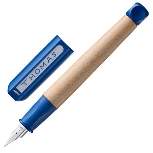 Lamy abc blue Füller - kindergerechter Schreiblernfüller mit ergonomischem Griff & polierter Stahlfeder in Strichbreite A - robustes Ahorngehäuse - inkl. Tintenpatrone T 10 blau - Rechtshänder