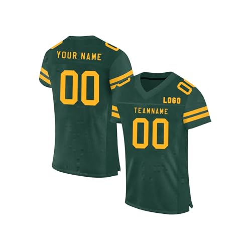 Rugby Trikot für Herren, Damen, Jugend Maßgeschneidertes American Football Trikot Mit Teamname und Nummer Team Logo Personalisierung American Football Trikot Atmungsaktiv und Vielseitig E24