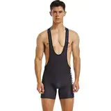 Wayonge Herren Wrestling Singlet Athletic Leotard for Active Wrestling or Workout Jumpsuits Men's Sleeveless Sport Bodysuit, Tw- 9705-Schwarz, Large