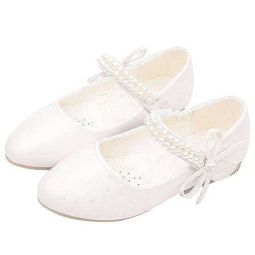 Kinder Prinzessinnen Schuhe Elegant Kleid Schuhe Blumen Party Schuhe Weichen Sohlen Tanzschuhe Festliche Mädchen Schuhe Prinzessin Hochzeit Bowknot Perlen Lederschuhe Schulschuhe