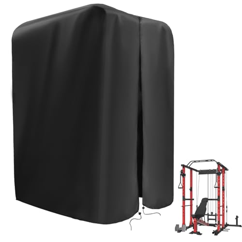 Guisong Gym Rack Cover mit wasserdichtem Reißverschluss, Schutzhülle für Kniebeugen-Rack/Gewichthebergestell/Heim-Fitness-Workout-Ausrüstung, drinnen oder draußen, 119 cm B x 170 cm T x 213 cm H