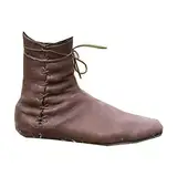 PU Leder Stiefel - Renaissance Mittelalter Cosplay Stiefel Schnürstiefel Motorrad Stiefel Kampf Vintage Distressed Pu Leder Stiefel Mode Stiefel für Frauen und Männer Cosplay,Braun,43