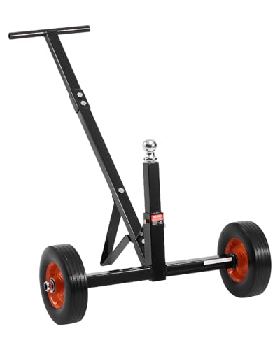 VEVOR Rangierhilfe Anhänger, Anhängerwagen, 272 kg Stützlast, 42 & 56cm einstellbare Höhe, 47,3mm Kupplungskugel, 254 mm Vollgummireifen, zum Bewegen von Wohnmobil-Bootsanhängern