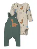 NAME IT Baby-Jungen Nbmvonne Sweat Box Bru Set Overall, Summer Sand/Detail:Dinosaur, 86