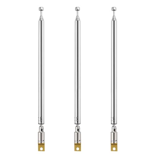VooGenzek 3 Stück 75cm 7 Abschnitte Teleskopantenne Antenne, FM UKW Tragbare Radio Antenne Ersatz, Ersatz-Teleskopantenne, für TV-Radio DAB FM/AM-Stereoempfang
