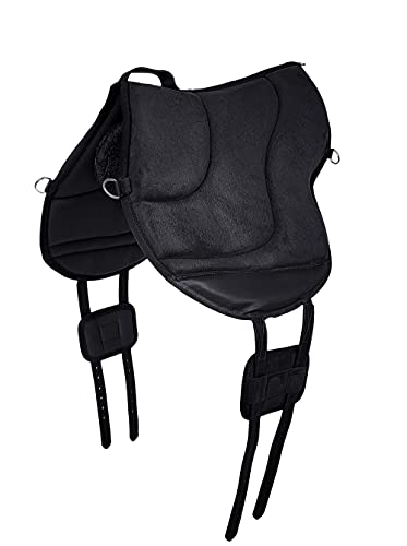 A&M Reitsport Reitpad, Bareback Pad mit Klettkissen, baumloser Sattel 1060, Neu, Farbe:Schwarz