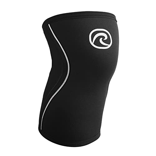 Rehband Kniebandage Kraftsport, Kniestütze für Cross Fit & schweres Training, Knee Sleeve aus 5 mm Neopren, in vielen Farben & Größen, Unisex, Farbe:Schwarz, Größe:XL