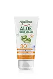 Equilibra Solari, Aloe Sonnencreme SPF 30 Travel Size, Basis von Aloe Vera, Vitamin C und E, Arganöl, Kokosöl und Karité-Butter, für gesunde und natürliche Bräunung, Water Resistant, 75 ml