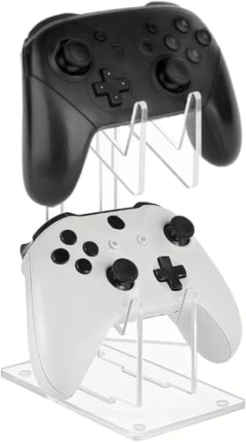 nymus 2-stöckiger Controller-Halter, Game-Controller-Halter für Schreibtisch, Universal-Aufbewahrung, Organizer, Controller-Ständer für Xbox/PS4/PS4, schlank, transparentes Acryl