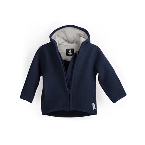 Ehrenkind® Walkjacke | Jacke für Kind aus Natur Schurwolle mit Reißverschluss | Walk Jacke für Baby | Blau Gr. 110/116