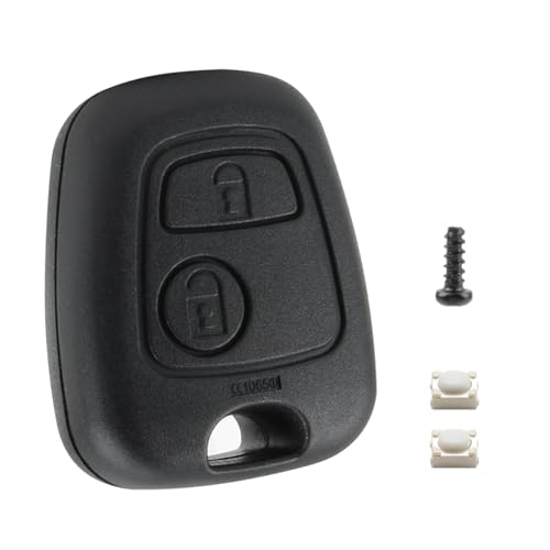 2 Tasten Autoschlüsselgehäuse Ersatz für Peugeot 107 207 407 206 306 406 806 und Citroën C1 C2 C3 C4 Pilotenschlüsselgehäuse, Peugeot Ersatzschlüssel Fernbedienung ideal für Autoschlüsselreparaturen